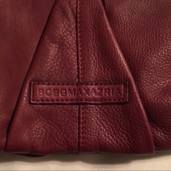 BCBGMAXAZRIA Pebble Dark Red Leather Shoulder Bag - Picture 7 of 7